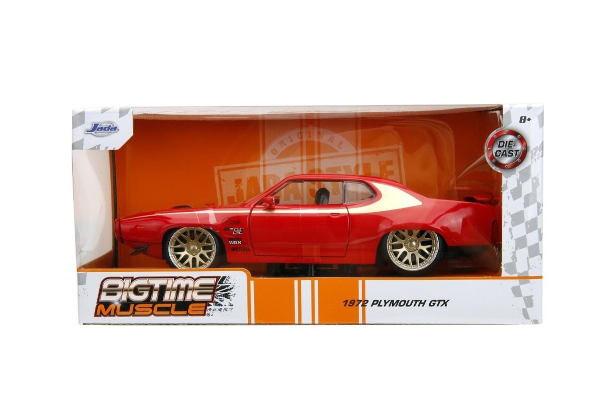 Jada 1:24 Big Time Muscle 1972 Plymouth GTX Red Diecast Model Car