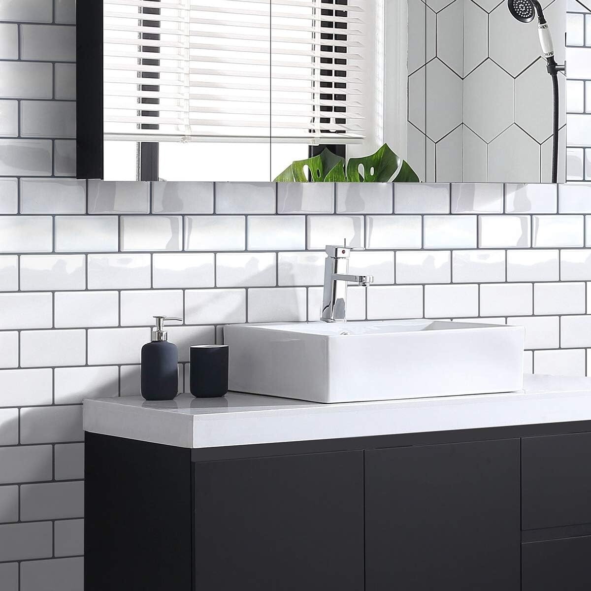 Self Adhesive Tile Stickers For Kitchen Backsplash Bathroom 3D Stick ...
