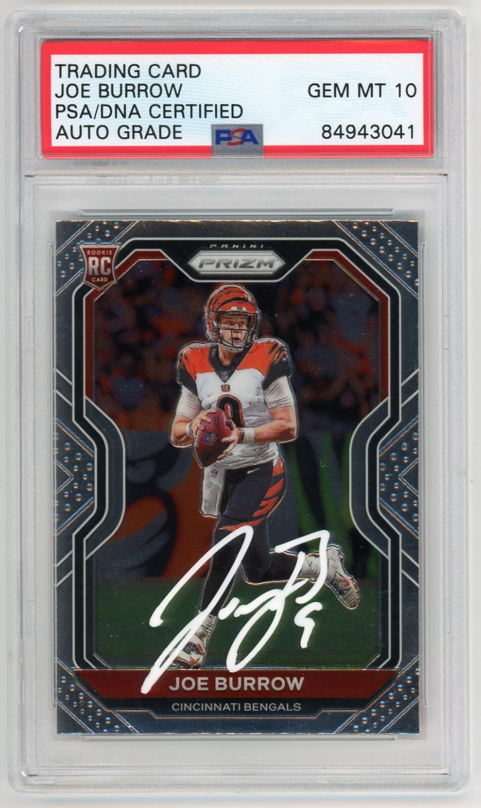 Joe Burrow Signed 2020 Panini Prizm Rookie Card #307 Auto PSA/DNA Gem Mint 10