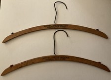 Vintage 2 1920s Wooden Clothing Hanger Hotel Advertising
