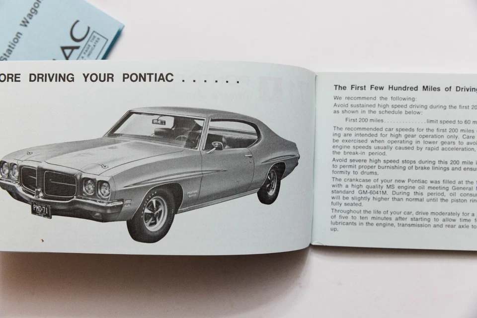 Pontiac GTO Lemans T-37 1971 manual del propietario original con suplemento Foto 4 de 4