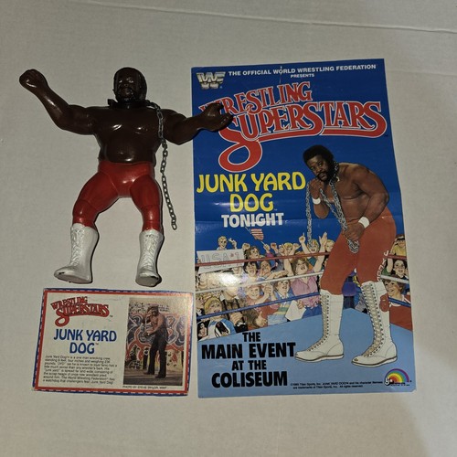 Vintage LJN WWF Junkyard Dog Figure Original Poste...