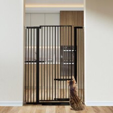 55.1" Tall Pet Gate,29.5-40.6" Extra Wide Cat Gate with Adjustable Cat Door