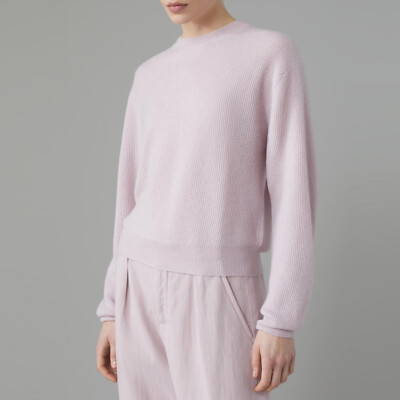 GESCHLOSSEN C96048 Woll-Alpaka-Mischung Feinripp Strick Pullover Pulli Rosa Eisenkraut XS-S