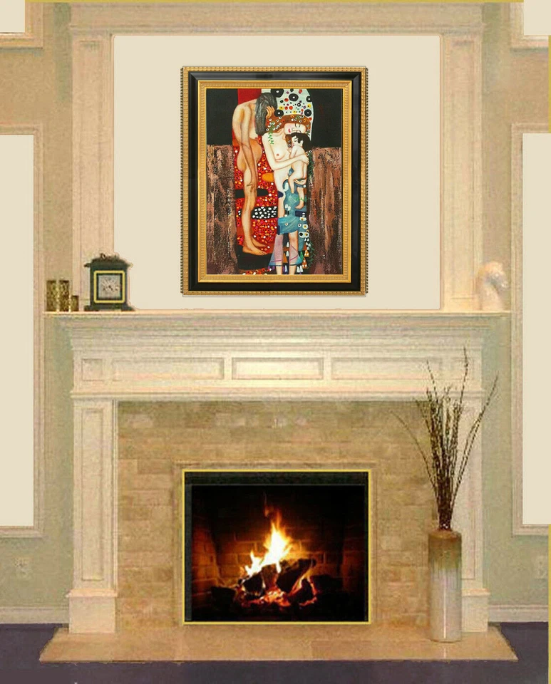 Pintura al óleo de Gustav Klimt de tres etapas de la mujer lienzo enmarcado 18x24 **OFERTA Foto 3 de 4