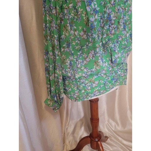 Skylar + Madison green with blue floral top size large. - Picture 3 of 8