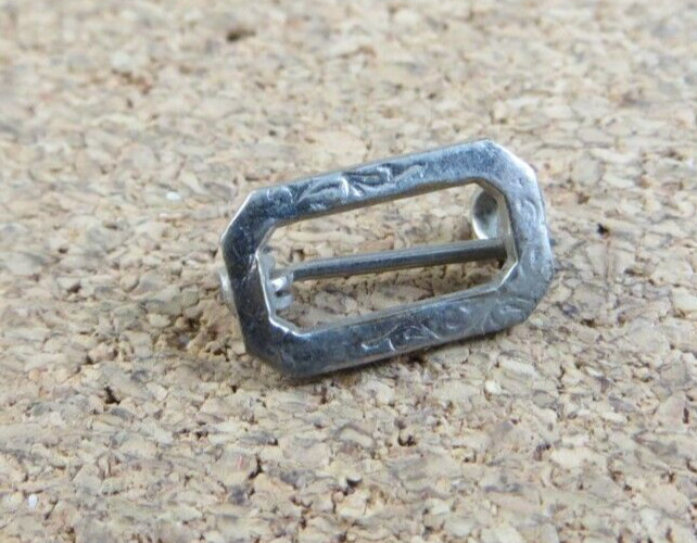 Tiny Antique Victorian Etched Rectangular Sterlin… - image 1