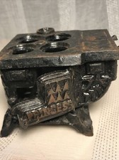 Princess Mini Cast Iron Metal Wood Stove Toy Doll House VTG Rustic Country