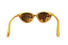 Vintage Women's Cat-Eye Eyeglasses/Sunglasses Glitter Yellow Glasses Frame 1970s