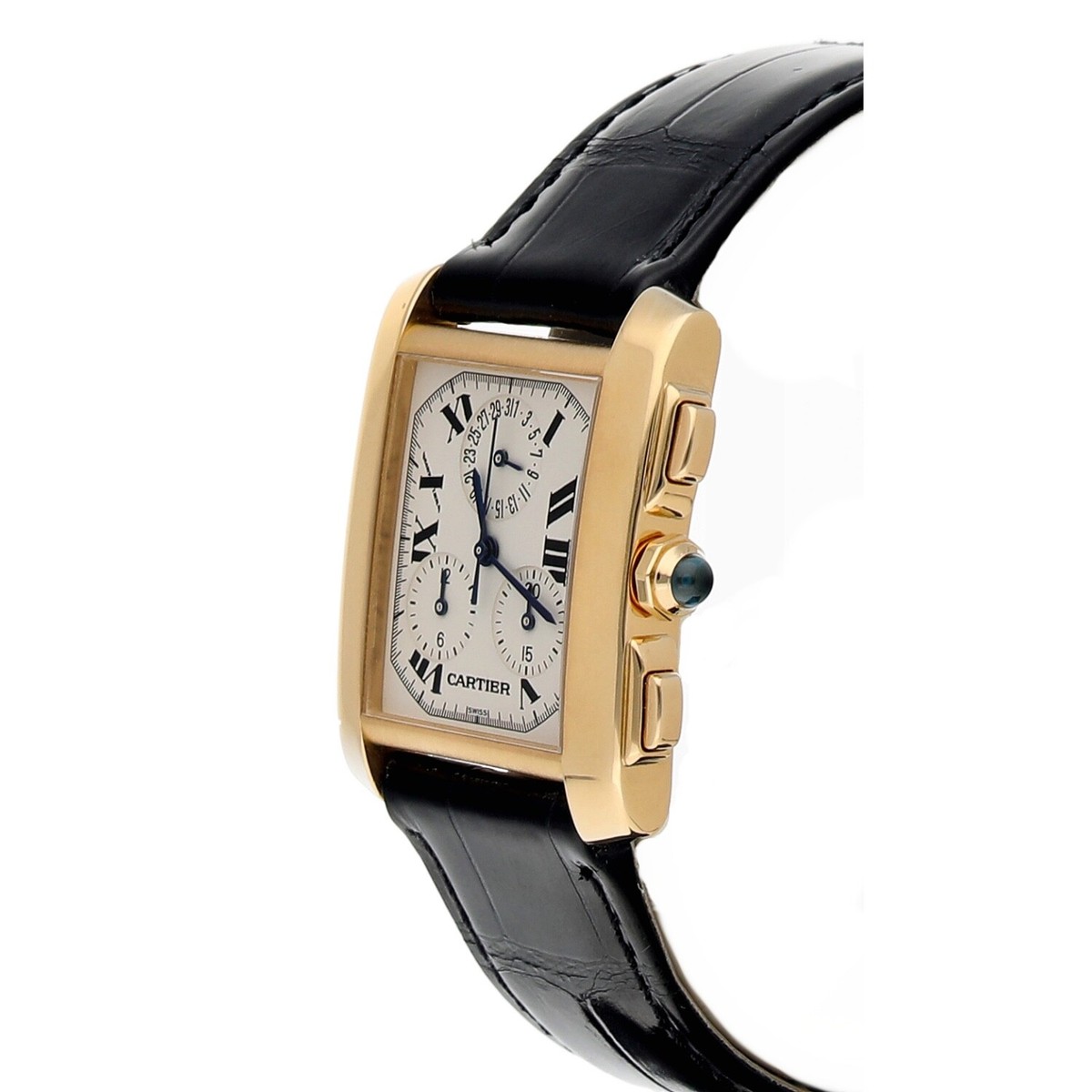 Cartier Tank Francaise Chrono 1830 18k Yellow Gold Leather Quartz