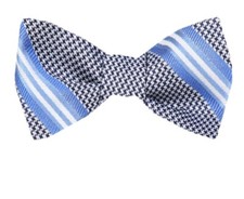Men's 100 Silk Designer Stripe Self Tie Woven Bowtie- NWT
