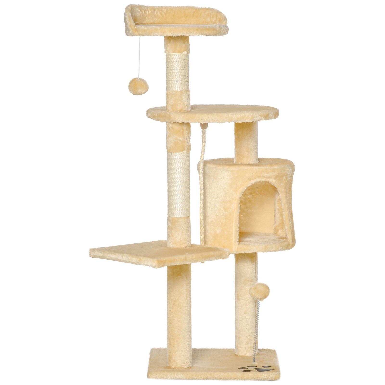 PawHut Tiragraffi Dolce Cuccia in Legno - 4 Piani di Coccole per Mici