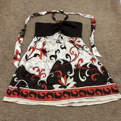 Vintage Bebe Silk Halter Top Size Small? Y2K *No Size Tag