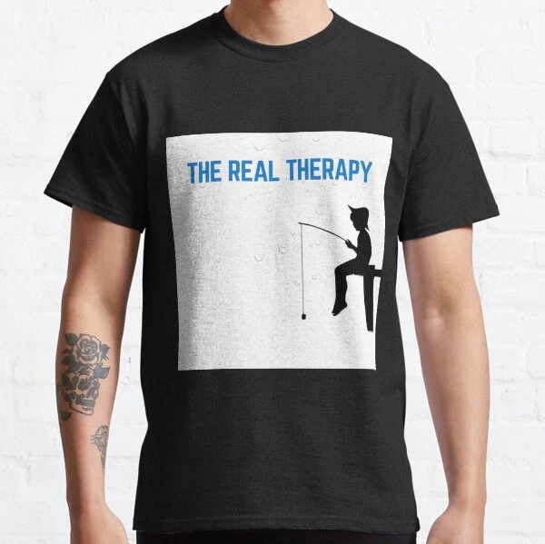 The real therapy is in a fishing trip Funny Retro Gift Classic T-Shirt