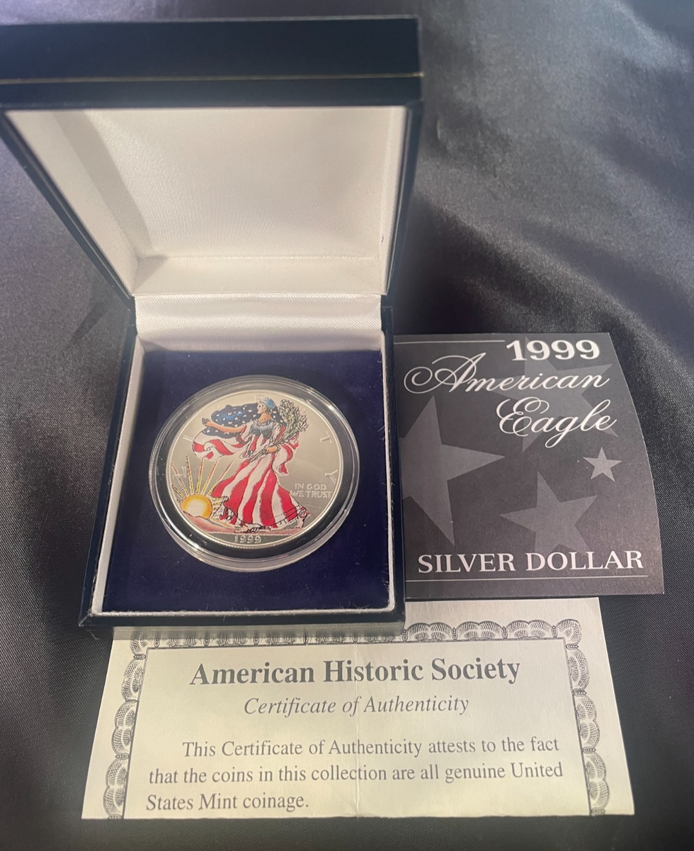 1999 American Eagle Silver Dollar Colorized 1oz .999 BU w