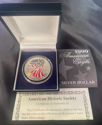 1999 American Eagle Silver Dollar Colorized 1oz .999 BU w