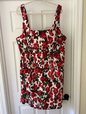Maeve Anthropologie Square-Neck Floral Rose Print Dress Plus Size 3X
