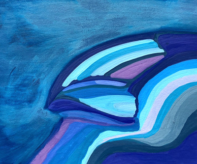 SEASCAPE WAVE ABSTRACT Acrylic Painter Markers  8  X 10  Julia Garcia NEW