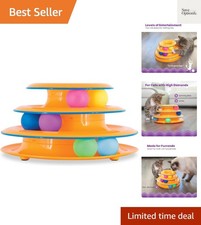 Tower of Tracks Cat Toy   3-Level Track Tower with 6 Balls, Interactive Cat T...