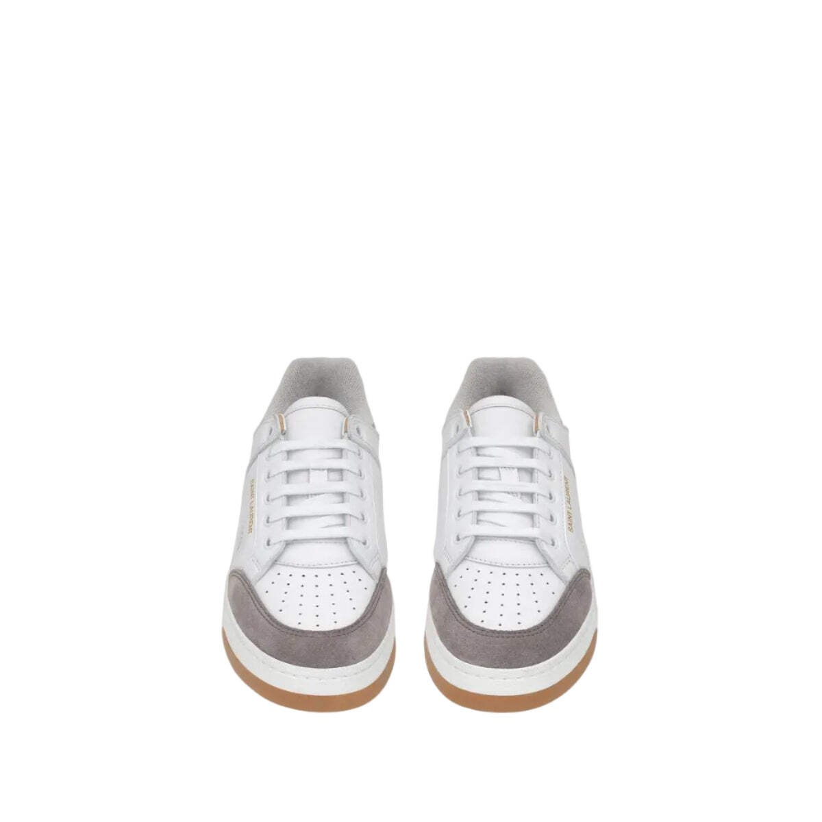 Saint Laurent SL/61 Smooth Leather and Suede White and Brown thumbnail 2
