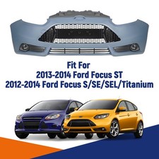 Front Bumper Cover Grille Assembly Kit For 2013 2014 Ford Focus St W Fog Light