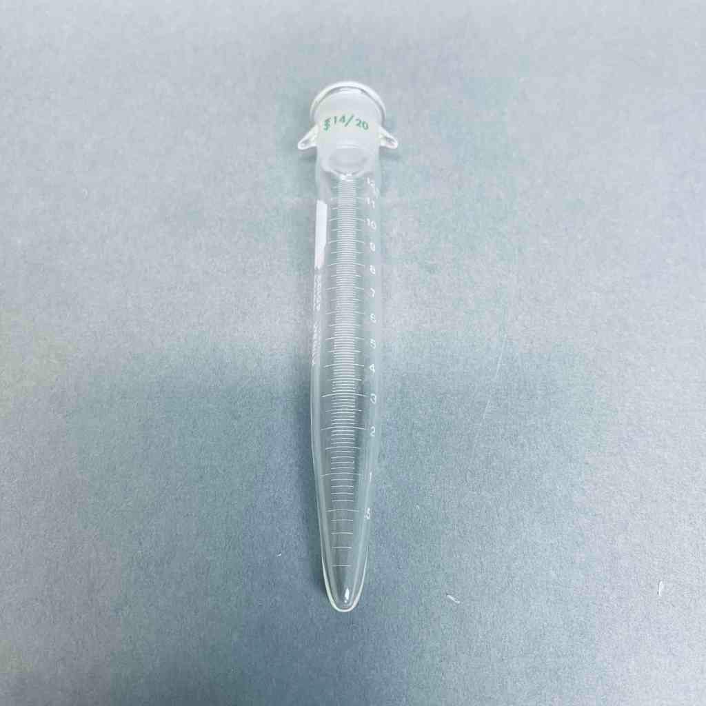 Chemglass Graduated Distilling Receiver Tube 12ml 14/20 Joint with Hooks 2 Tubes