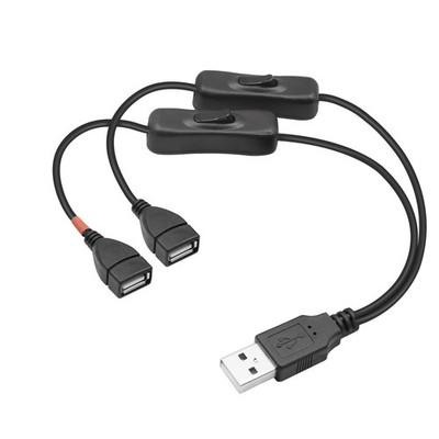 USB Splitter Kabel mit Schalter USB A 2.0 Stecker auf Dual USB Buchse Buchse Y Splitter