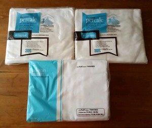 New Vintage Montgomery Wards 2-Twin Fitted & JC Penney Twin Flat Sheets 
