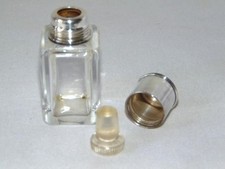 Antique Sterling Silver Teardrop Perfume Scent Bottle with Funnel and Chain — listing 5
