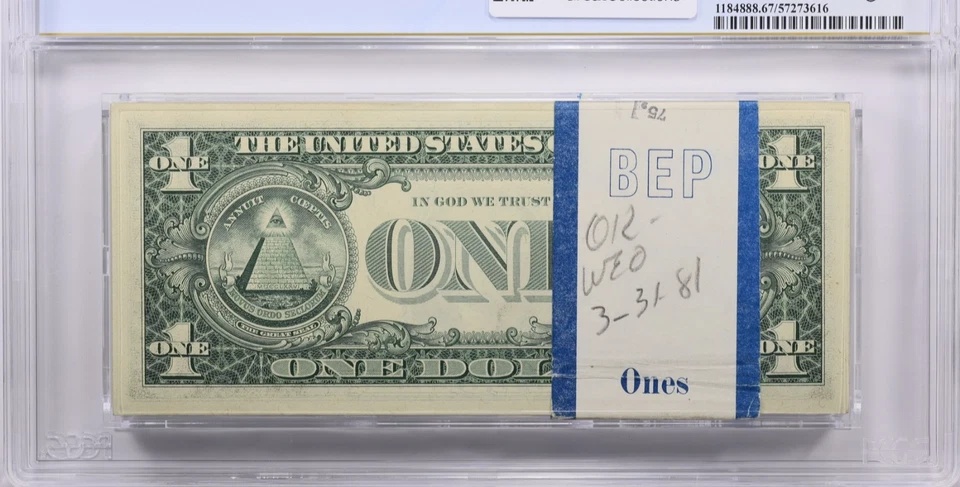 Full Pack  1977 $1 Federal Reserve Star Notes Dallas Fr 1909-K* PCGS Gem 67 PPQ - Image 2 of 2