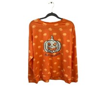 Pumpkins Potions Halloween Orange Pumpkin Print Graphic Sweatshirt Women's Sz- L