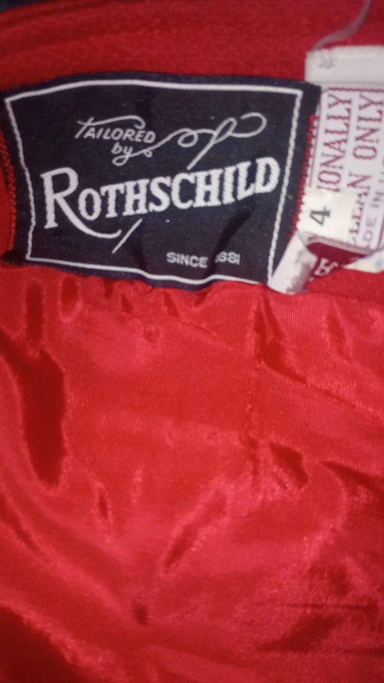 Abrigo de vestir de lana rojo vintage Rothschild para niñas 4 EE. UU. Foto 4 de 4