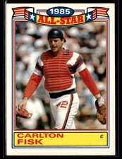1986 Topps #9 Carlton Fisk Glossy All-Stars Baseball Card 2003L