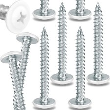 100 Pcs 8 x 2 White Wood Screws, Truss Head Self Tapping Screws, Zinc Plated