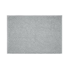 Soft Chenille Bath Mat Absorbent Microfiber Non-Slip Shaggy Rug Light Grey 17x24