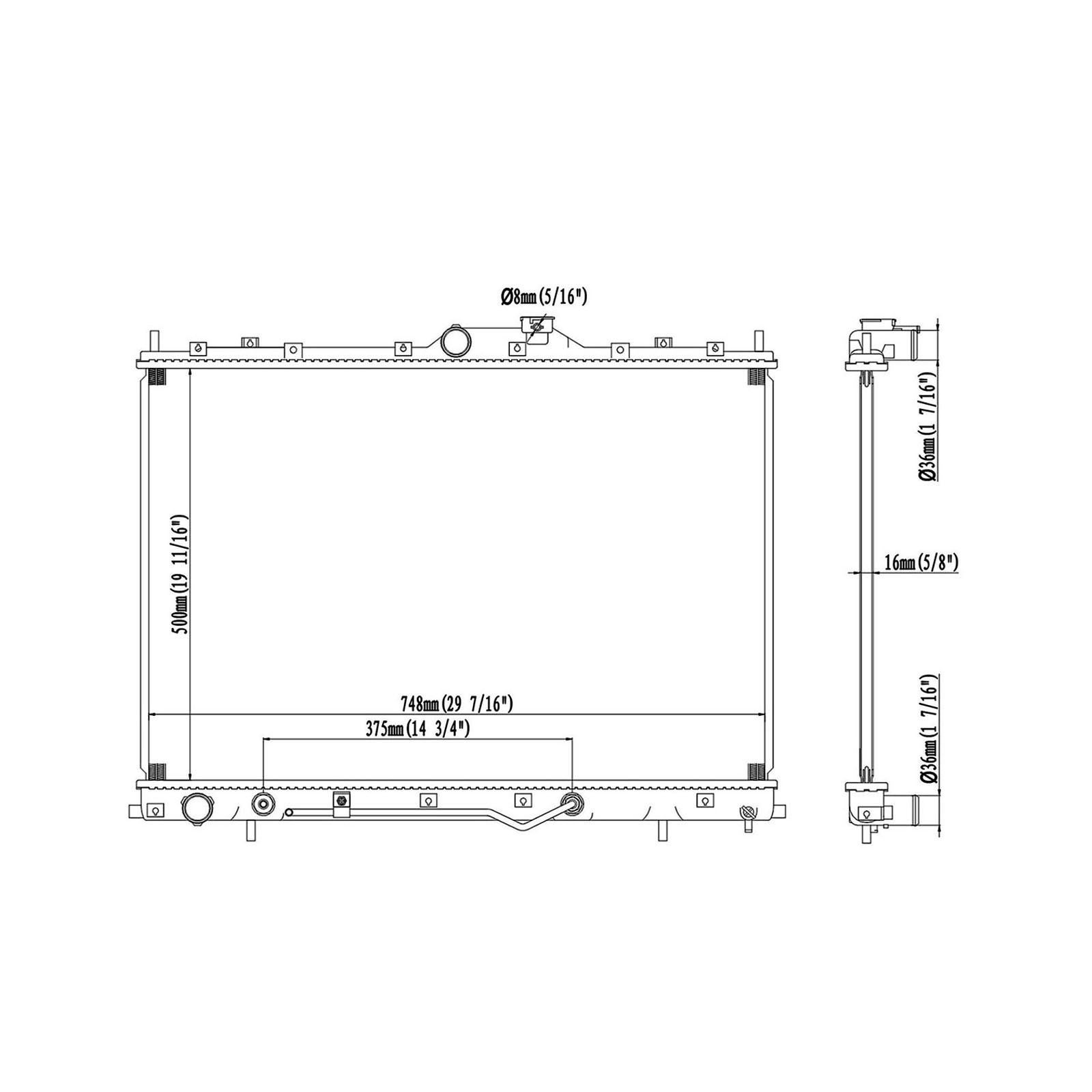 2675 Radiator For 2004-2011 Mitsubishi Endeavor MR571067