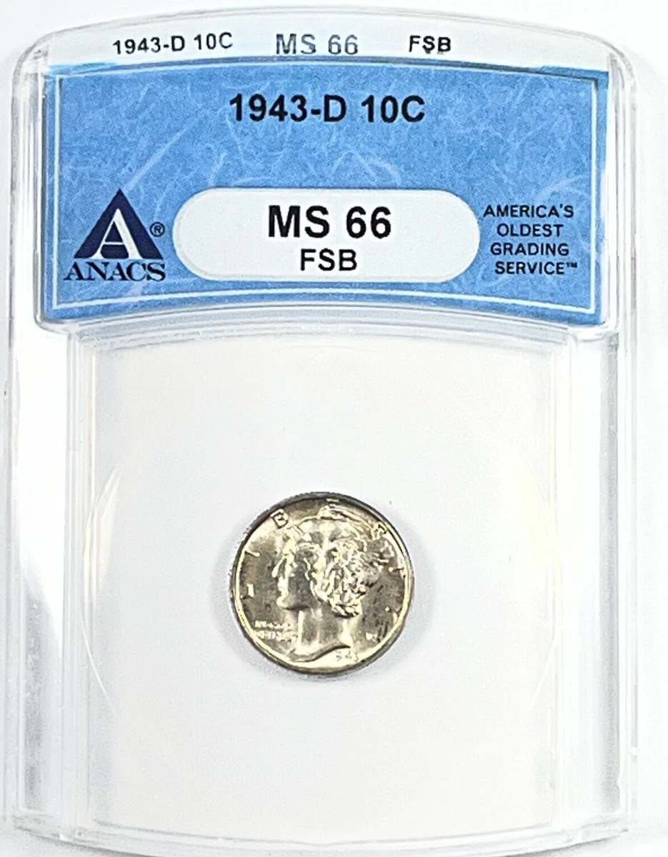 MS 66 Graded 1943 Year Mercury Dimes (1916-1945) for sale | eBay
