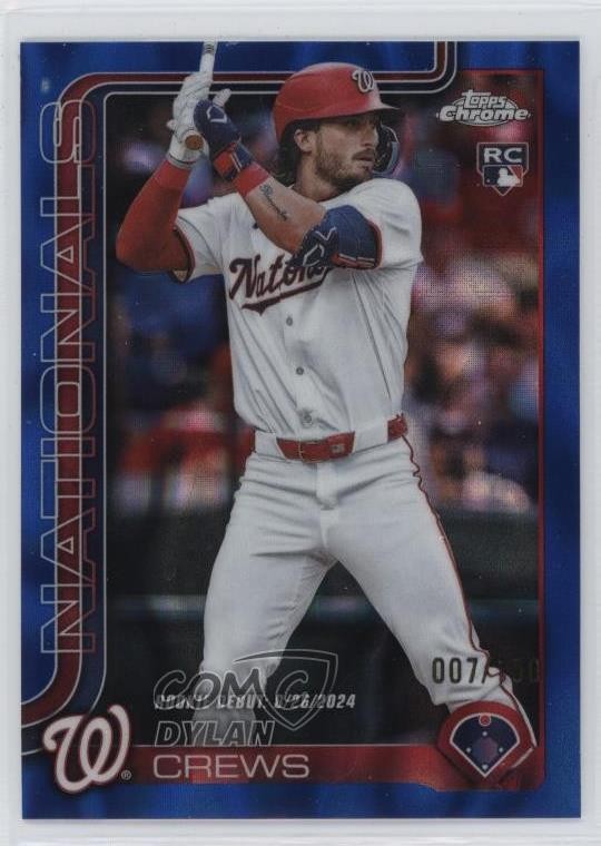 2025 Topps Chrome Update Rookie Debut Blue Lava Refractor 7/150 Dylan Crews 0y8x
