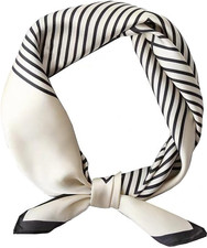 27.5" Mulberry Silk Feeling Head Scarf Women's Fashion Square Neck Satin Scarfs
