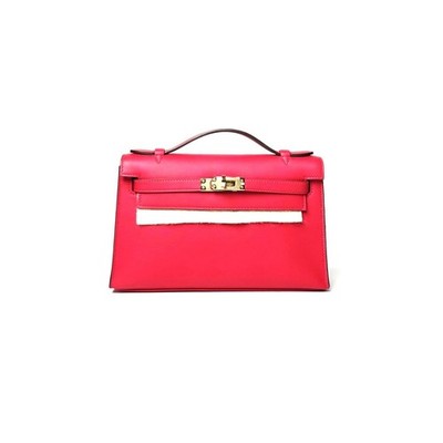 Hermes Kelly Mini Clutchbag Swift Calfskin Rouge GHW Stamp K 2025 22x12x6cm