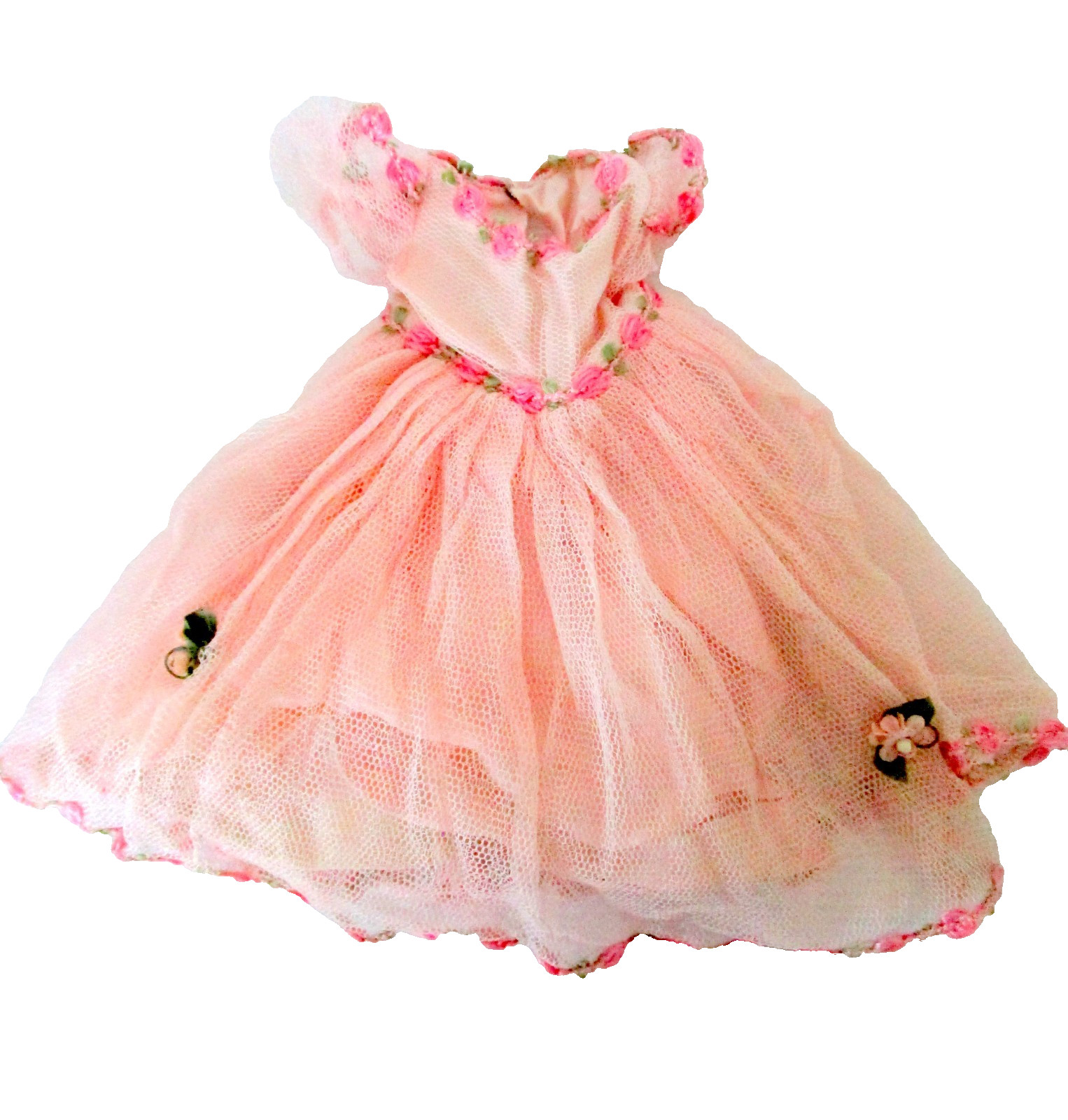 1950's Pink Floral Tulle Tagged Madame Alexander Doll Dress 