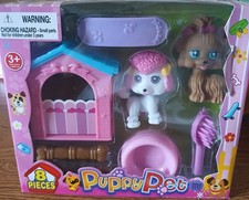 Puppy Pet 8 Piece Doll Playset with Puppy Figure, Accessories, Dog House, Ages  