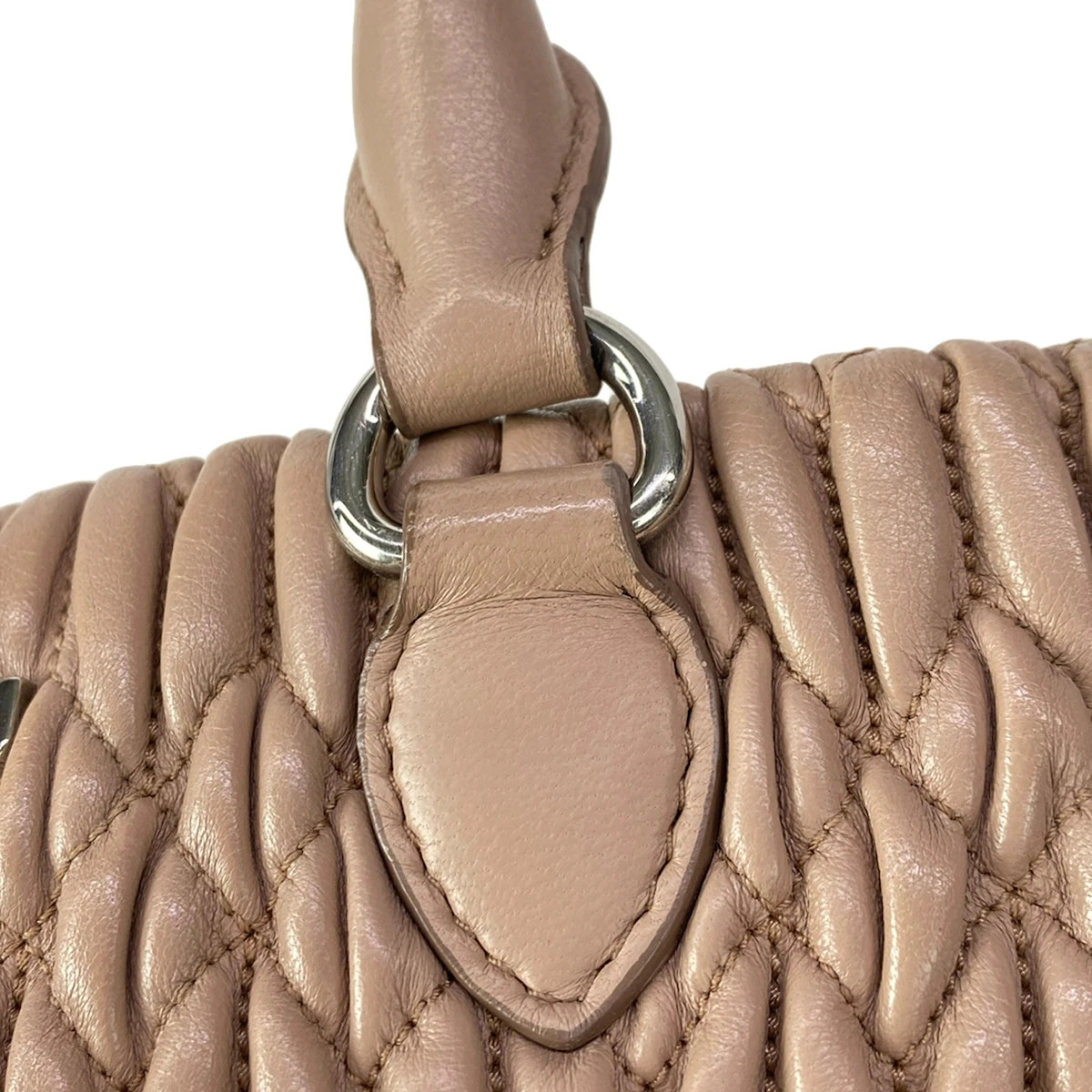 miumiu Miu Crystal 5BA067 Pink Beige Leather - Tote Bag | eBay