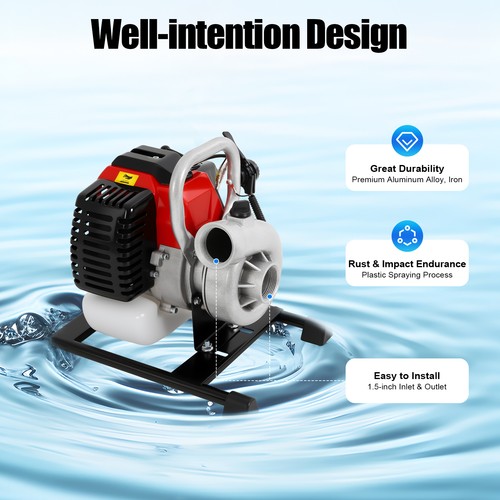 52cc 2 Takt Wasserpumpe 1,5 Zoll Wasserpumpe Wassertransferpumpe Bewässerung - Bild 5 von 20