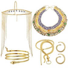5 Pcs Egyptian Headpiece for Women, Cleopatra Costume Accessories