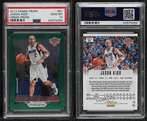 2012-13 Panini Prizm Green Prizm Jason Kidd #81 PSA 10 GEM MT HOF