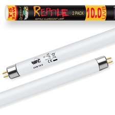 T5 UVB Reptile Light 2 Pack, 24W UVB 10.0 Reptile Light Bulb, UVA UVB Fluores...
