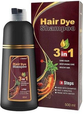Meidu Haarfärbeshampoo 3 in 1 - Glanzfarbe, feuchtigkeitsspendende weinrote Haarfarbe 