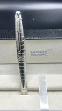 Montblanc Meister Stuck Ballpoint Pen Silver Body + Silver Clip I Black Ink