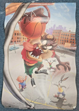 Vintage Looney Tunes Space Jam Basketball Taz Jordan Dunk poster 1998